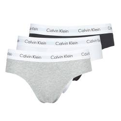 Calvin Klein Herren 3er Pack Hip Briefs Unterhosen Baumwolle mit Stretch, Mehrfarbig (Black/White/Grey Heather), L von Calvin Klein