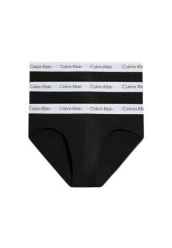 Calvin Klein Herren 3er Pack Hip Briefs Unterhosen Baumwolle mit Stretch, Schwarz (Black), L von Calvin Klein