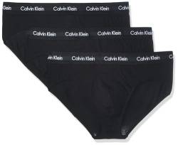 Calvin Klein Herren 3er Pack Hip Briefs Unterhosen Baumwolle mit Stretch, Schwarz (Black W Black Wb), XL von Calvin Klein