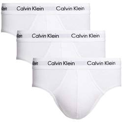 Calvin Klein Herren 3er Pack Hip Briefs Unterhosen Baumwolle mit Stretch, Weiß (White), M von Calvin Klein