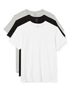 Calvin Klein Herren 3er Pack T-Shirts Kurzarm Rundhalsausschnitt, Mehrfarbig (Black/White/Grey Heather), L von Calvin Klein