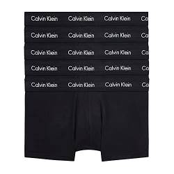 Calvin Klein Herren 5er Pack Boxershorts Low Rise Trunks Baumwolle mit Stretch, Schwarz (Black W Black Wb), M von Calvin Klein