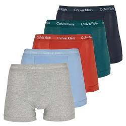 Calvin Klein Herren 5er Pack Boxershorts Trunks Baumwolle mit Stretch, Mehrfarbig (At Dp, Cr, Gry Ht, Be Ar Blu, Blr), M von Calvin Klein