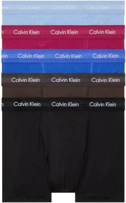 Calvin Klein Herren 5er Pack Boxershorts Trunks Baumwolle mit Stretch, Mehrfarbig (Mlc Daz Bl Dsty Ppl Blk Ba Blue), S von Calvin Klein