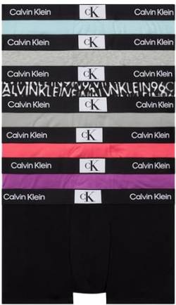 Calvin Klein Herren 7er Pack Boxershorts Trunks Baumwolle mit Stretch, Mehrfarbig (Stg Hblkcl Cldlgrck96 Prt_Blk), L von Calvin Klein