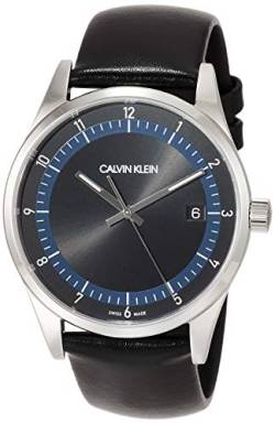 Calvin Klein Herren Analog Quarz Uhr mit Echtes Leder Armband KAM211C1 von Calvin Klein