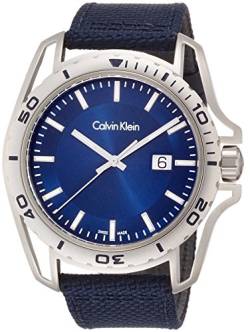 Calvin Klein Herren Analog Quarz Uhr mit Stoff Armband K5Y31UVN von Calvin Klein