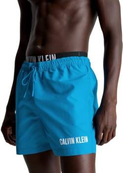 Calvin Klein Herren Badehose Medium Double Mittellang, Blau (Faience Blue), M von Calvin Klein