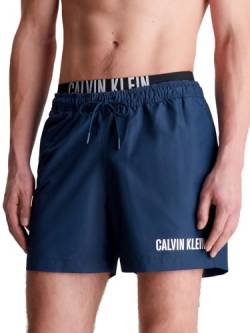 Calvin Klein Herren Badehose Medium Double Mittellang, Blau (Signature Navy), M von Calvin Klein