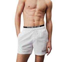 Calvin Klein Herren Badehose Medium Double Wb Lang, Weiß (Pvh Classic White), M von Calvin Klein