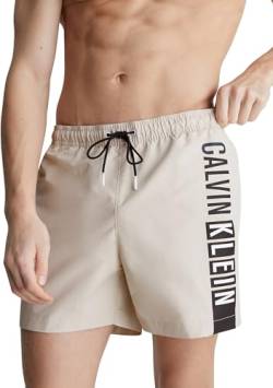 Calvin Klein Herren Badehose Medium Drawstring-Graphic Lang, Beige (Stony Beige), M von Calvin Klein