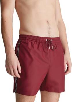 Calvin Klein Herren Badehose Medium Drawstring Mittellang, Rot (Cordovan), L von Calvin Klein