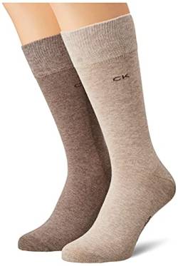 Calvin Klein Herren Classic Socken, Brown, 43/46 (2er Pack) von Calvin Klein