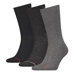 Calvin Klein Herren Crew Socken, Grau/Rot, Einheitsgröße (3er Pack) von Calvin Klein