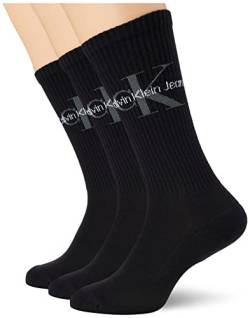 Calvin Klein Herren Crew Socken, Schwarz, Einheitsgröße (3er Pack) von Calvin Klein