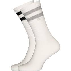 Calvin Klein Herren Crew Socken, Weiß, 43/46 (2er Pack) von Calvin Klein