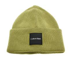 Calvin Klein Herren FINE Cotton Rib Beanie K50K509682 Gestrickte Mütze, Grün (Reptile Green), OS von Calvin Klein