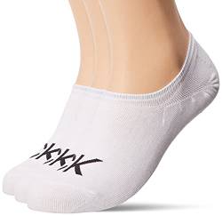 Calvin Klein Herren Footie Calvin Klein Logo Men's Liner Socks 3 Pack, Weiß, Einheitsgröße von Calvin Klein