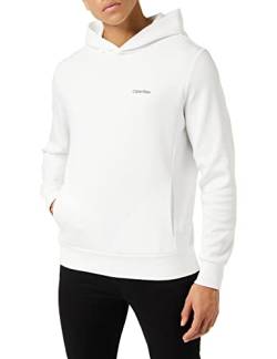 Calvin Klein Herren Hoodie Micro Logo Repreve mit Kapuze, Weiß (Bright White), XS von Calvin Klein