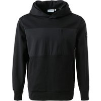 Calvin Klein Herren Hoodie schwarz Baumwolle unifarben von Calvin Klein