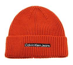 Calvin Klein Herren Institutional Patch Mütze Hut, orange, Einheitsgre von Calvin Klein