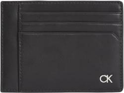 Calvin Klein Herren Kartenetui Metal Ck Id Cardholder aus Leder, Schwarz (Ck Black), Einheitsgröße von Calvin Klein