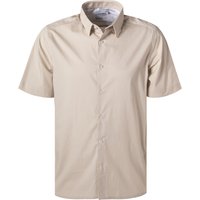 Calvin Klein Herren Kurzarmhemd beige Baumwoll-Stretch von Calvin Klein