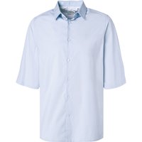 Calvin Klein Herren Kurzarmhemd blau Baumwoll-Stretch von Calvin Klein