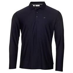 Calvin Klein Herren Langarm-Licht Zentrale Golf-Polo-Hemd - Marine - L von Calvin Klein