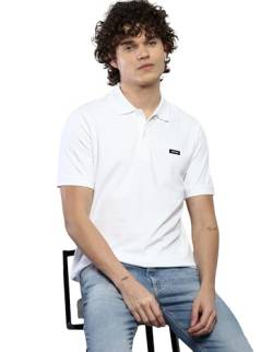 Calvin Klein Herren Poloshirt Stretch Pique Kurzarm, Weiß (Bright White), S von Calvin Klein