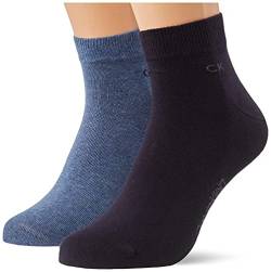 Calvin Klein Herren Quarter Socken, Marineblau, 43/46 (2er Pack) von Calvin Klein