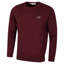 Calvin Klein Herren Rundhals Tour Sweater - Burgundy - S von Calvin Klein