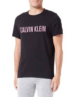 Calvin Klein Herren S/S Crew Neck 000NM1959E T-Shirt, Schwarz (Black W/Fuchsia Rose), M von Calvin Klein