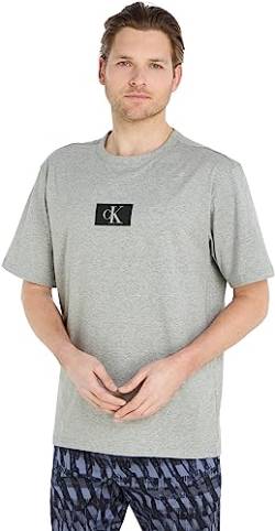 Calvin Klein Herren T-Shirt Kurzarm Rundhalsausschnitt, Grau (Grey Heather), XL von Calvin Klein
