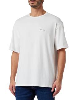 Calvin Klein Herren T-Shirt Kurzarm Rundhalsausschnitt, Weiß (White), XL von Calvin Klein