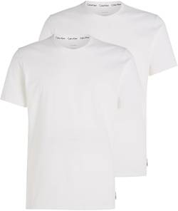 Calvin Klein Herren T-Shirts Kurzarm Crew Neck Rundhalsausschnitt, Weiß (White), L von Calvin Klein