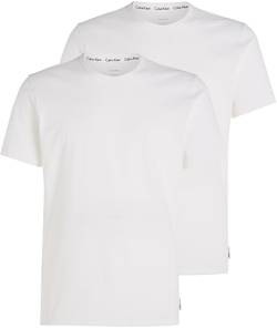 Calvin Klein Herren T-Shirts Kurzarm Crew Neck Rundhalsausschnitt, Weiß (White), XL von Calvin Klein