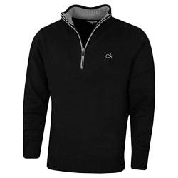 Calvin Klein Herren gefüttert Chunky Half Zip Sweater - Schwarz - S. von Calvin Klein