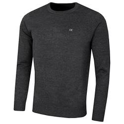 Calvin Klein Herren mit Rundhalsausschnitt Sweater - Charcoal Marl - M von Calvin Klein