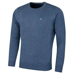 Calvin Klein Herren mit Rundhalsausschnitt Sweater - Denim Marl - XXXL von Calvin Klein