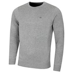 Calvin Klein Herren mit Rundhalsausschnitt Sweater - Grau Marl - M von Calvin Klein