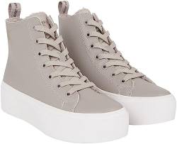 Calvin Klein Jeans Damen Cupsole Sneaker Cupsole Flatform Mid Schuhe, Beige (Porpoise), 37 von Calvin Klein