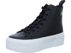 Calvin Klein Jeans Damen Cupsole Sneaker Cupsole Flatform Mid Schuhe, Schwarz (Black/Bright White), 37 von Calvin Klein