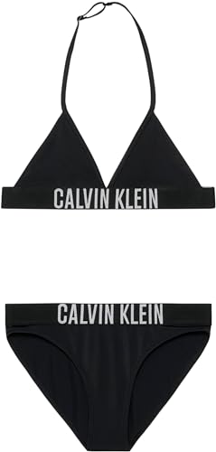 Calvin Klein Jeans Mädchen Bikini Nylon Triangle Bikini-Set, Schwarz (Pvh Black), 10-12 Jahre von Calvin Klein