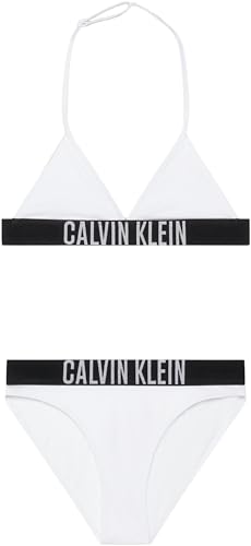 Calvin Klein Jeans Mädchen Bikini Nylon Triangle Bikini-Set, Weiß (Pvh Classic White), 10-12 Jahre von Calvin Klein