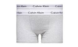 Calvin Klein Jungen 2er Pack Boxershorts Trunks Baumwolle mit Stretch, Mehrfarbig (White/Grey Heather), 12-14 Jahre von Calvin Klein
