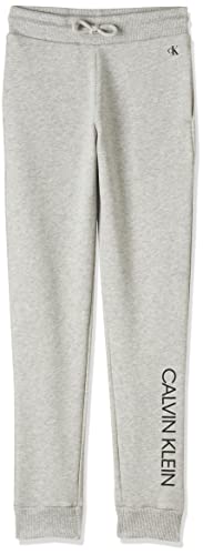 Calvin Klein Jungen Jogginghose Institutional Sweatpants Baumwolle, Grau (Light Grey Heather), 12 Jahre von Calvin Klein