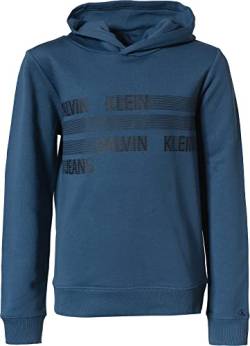 Calvin Klein Jungen Pullover Kapuze Dimension Logo Hoodie 16 Jahre Blau von Calvin Klein