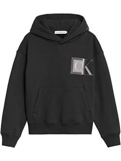 Calvin Klein Jungen Pullover Kapuze Monogram Block Logo Hoodie 10 Jahre Schwarz von Calvin Klein