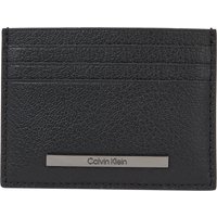 Calvin Klein Kartenetui, Leder, Emblem, für Damen, schwarz von Calvin Klein